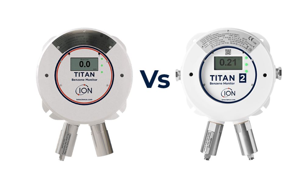 WHAT IS THE DIFFERENCE BETWEEN TITAN AND TITAN 2 BENZENE MONITOR?