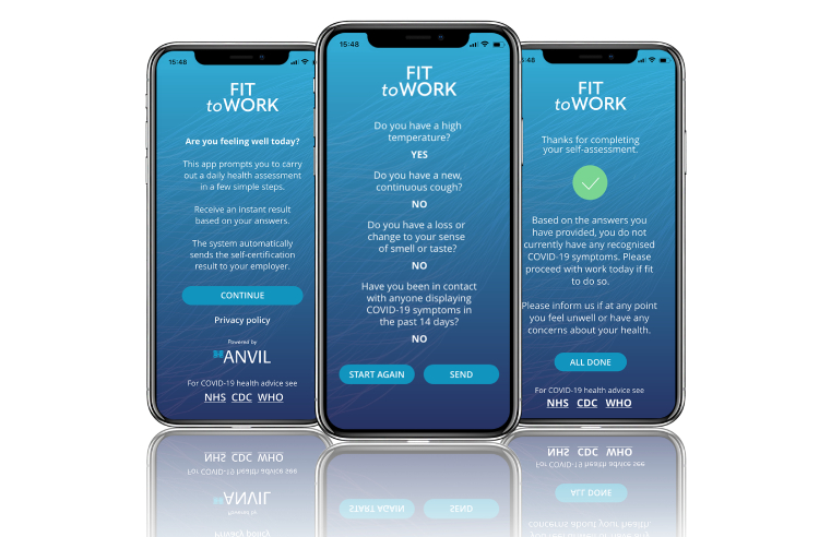 ANVIL GROUP LAUNCHES COVID-19 "FIT TO WORK" APP 